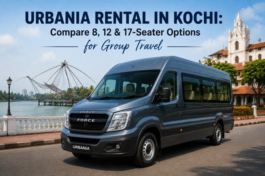 Urbania Rental in Kochi for 8, 12 and 17-seater group travel
