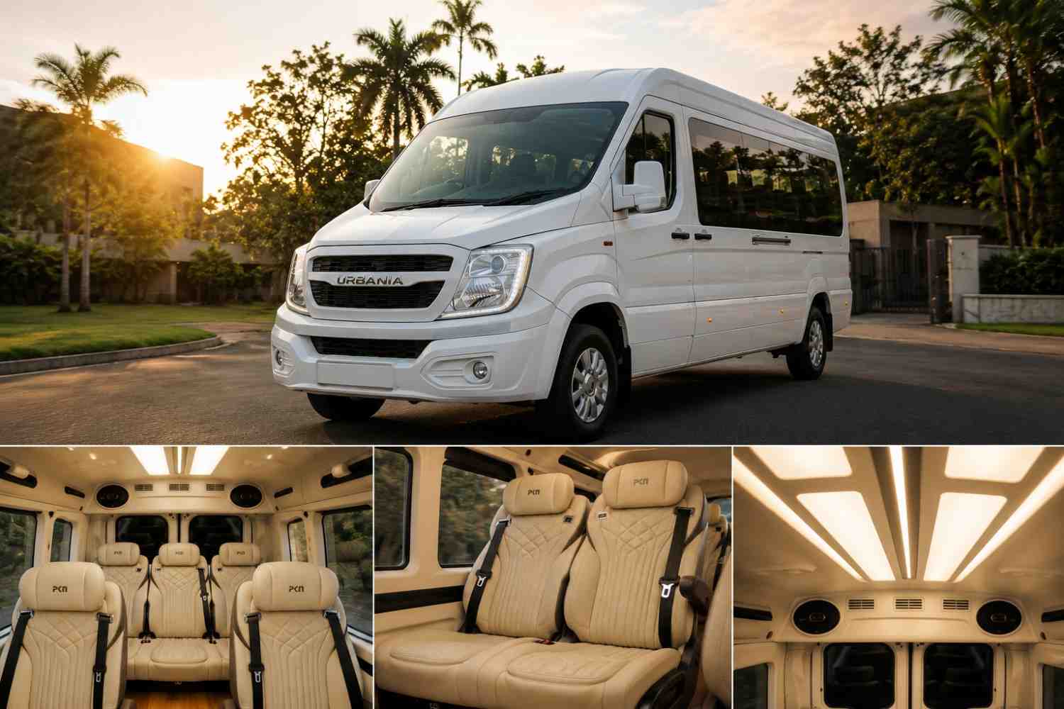 Luxury Force Urbania rental in Kochi with premium interiors for comfortable group travel, airport transfers, weddings, corporate trips, and Kerala tourism.